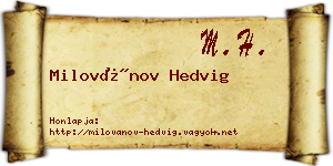 Milovánov Hedvig névjegykártya